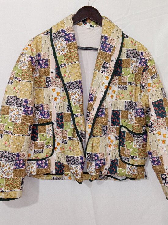 entro Jackets & Blazers - Entro Womens Quilted Patchwork Floral Cotton Jacket Cottagecore Boho S